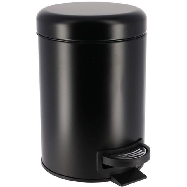 Tendance - Metallabfalleimer Mit Fallschutz 3l - Schwarz Matt