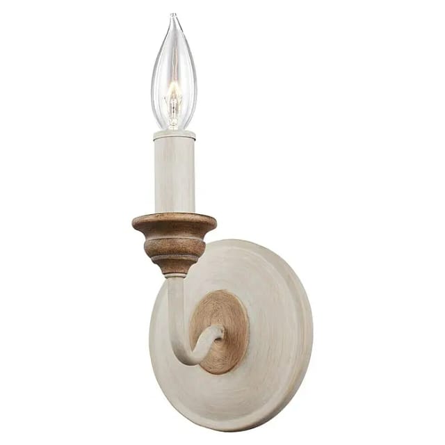 Hartsville - 1 Licht Innenkerze Wandleuchte Kreide Gewaschen, Beachwood, E14 - Elstead