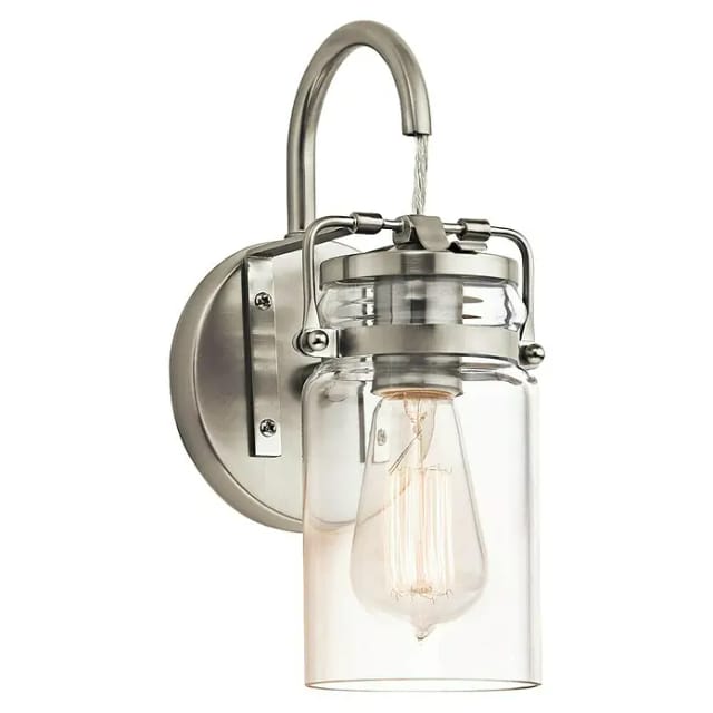 Brinley - 1 Licht Wandleuchte Nickel Gebürstet, E27 - Elstead