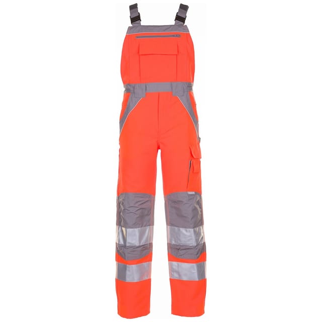 Plaline Warnschutz Latzhose Orange/zink, Gr. 52 - Planam