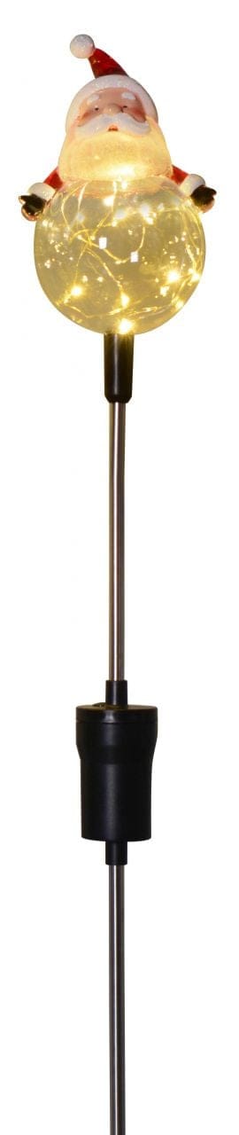 Led Gartenstecker Weihnachtsmann H 84 Cm Warmweiß Außen Mit Timer Gartenstecker - Trendline