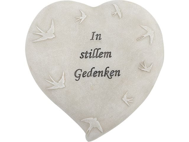 Herz In Stillem Gedenken 16 X 16 Cm Grau Figuren, Skulpturen & Statuen - Trendline