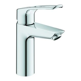 Grohe Eurosmart 1-loch-einhand-waschtischbatterie, M-size, Glatter Körper Push-open-garnitur, Offener Metall-hebelgriff, Chrom