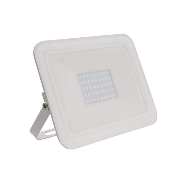 Led- Fluter 30w 120lm/w Ip65 Slim Glas Weiss 3000k Warmweiß
