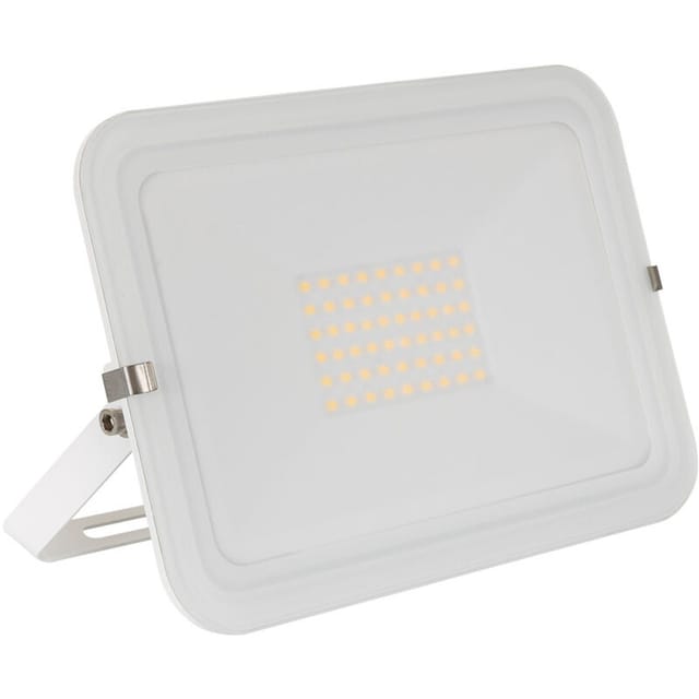 Led- Fluter 50w 120lm/w Ip65 Slim Glas Weiss 3000k Warmweiß