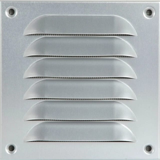 Vollmer - Upmann Wetterschutzgitter Aufschraubbar Eckig 140x140 Mm Alu Silber