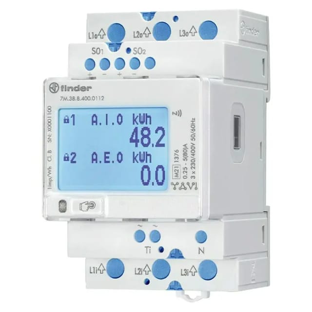 Finder 7m.38.8.400.0112 7m.38.8.400.0112 Zweirichtungs-hutschienenzähler Digital 80 A 1 St.