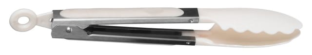 Buri - Anrichtezange 27cm Servierzange Nudelzange Küchenzange Salatgreifer Grillzange - Weiß