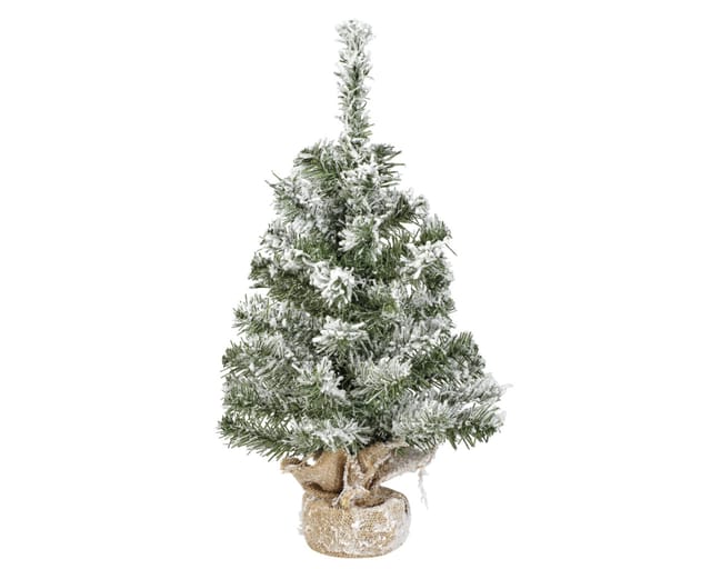 Everlands Mini Weihnachtsbaum Im Jutesack 45 Cm Grün Weiß Baum