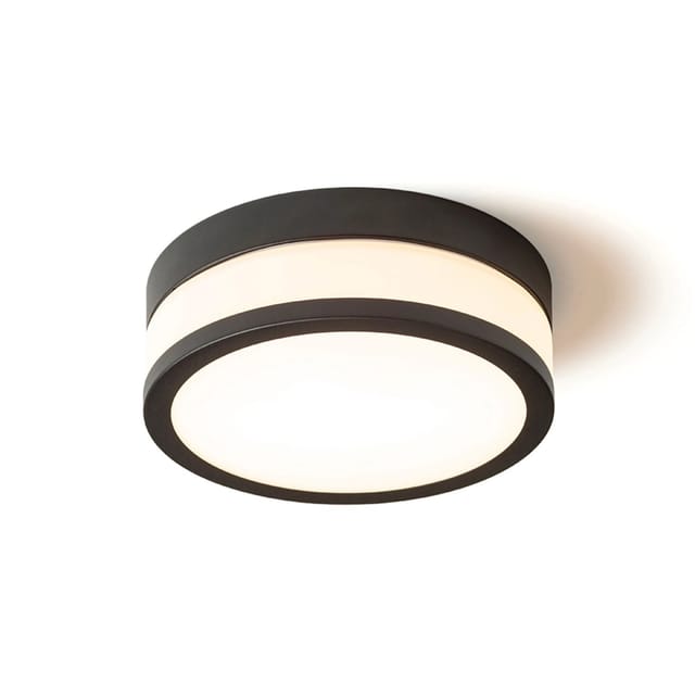 Plafoniera Cira Led 23 Da Soffitto Vetro Opalino/nero 230v Led 12w Ip44 3000k