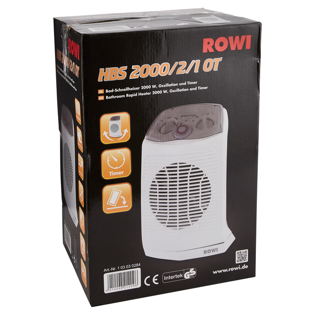 Rowi Bad-schnellheizer 2000 Watt, Mit Timer - Hbs 2000/2/1 Ot Schnellheizer