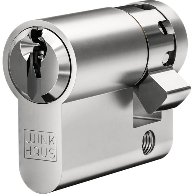 Winkhaus - Einbauhalbzylinder Az Lp 30 Mm, Schließzylinder Messing Vernickelt Matt
