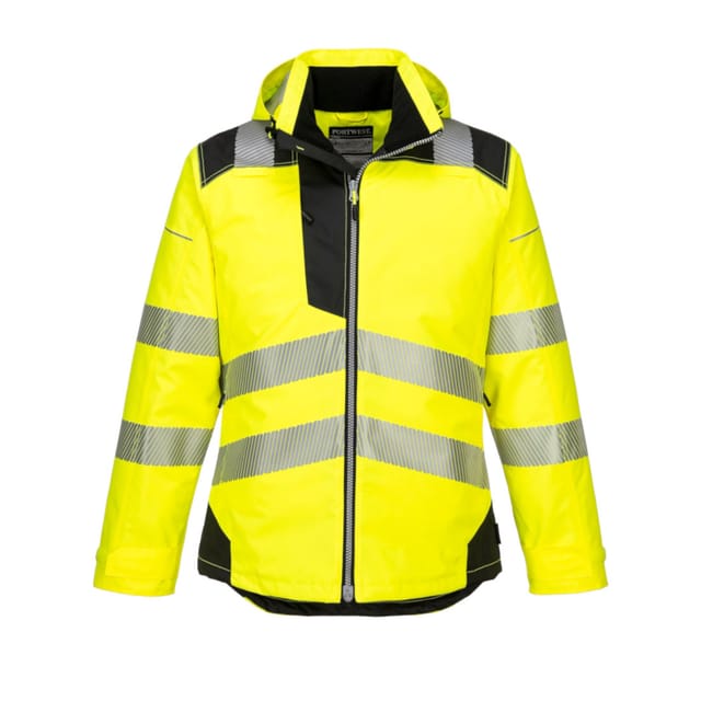 Portwest Warnschutz-regenjacke Mit Kapuze Gelb Xl