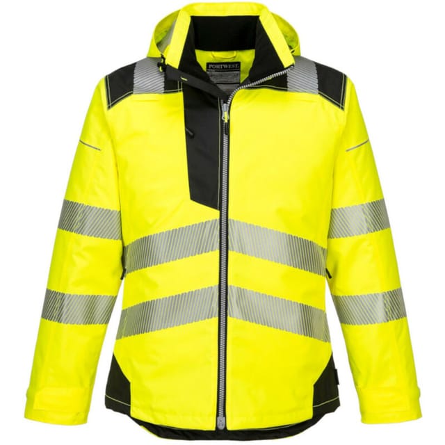 Portwest Warnschutz-regenjacke Mit Kapuze Gelb Xxxl