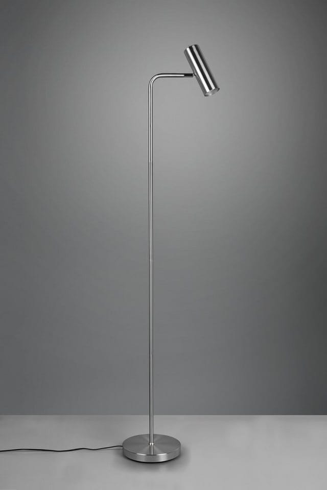 Defibrico - Stehlampe Marley In Silber Matt, Spot Schwenkbar, Höhe 151cm