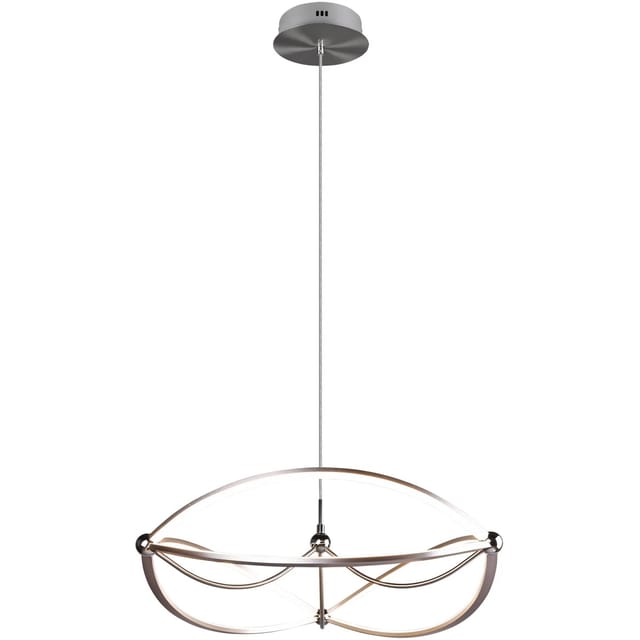 Große Led Pendelleuchte Charivari Silber Matt, Ø 62cm