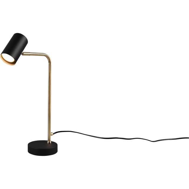 Schreibtischlampe Marley In Messing / Schwarz Matt, Spot Schwenkbar, Höhe 45cm