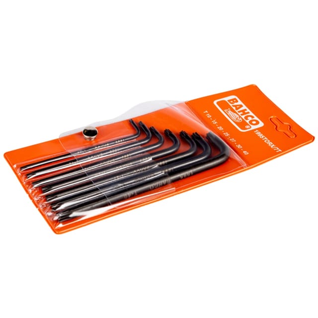Bahco Langer Torx-winkelschraubendreher-satz, Phosphatiert, T10-t40 - 7-tlg.