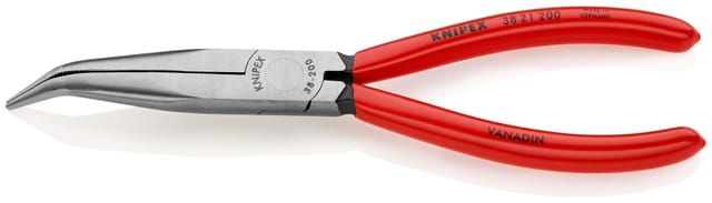 38 21 200 Elektronik- U. Feinmechanik Flachrundzange 40° Gebogen Vanadium Elektrostahl 200 Mm - Knipex
