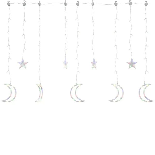 Lichterketten Stern Und Mond Fernbedienung 138 Led Bunt Vidaxl
