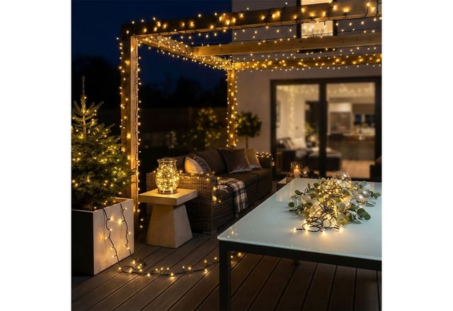 Led Weihnachts Lichterkette Warm Weiß - 50 M / 500 Led - Garten Deko Beleuchtung Mit Netzstecker Strom Betrieben Für Den Außenbereich