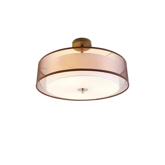 Moderne Deckenleuchte Braun Mit Weiß 50 Cm 3 Lichter - Drum Duo