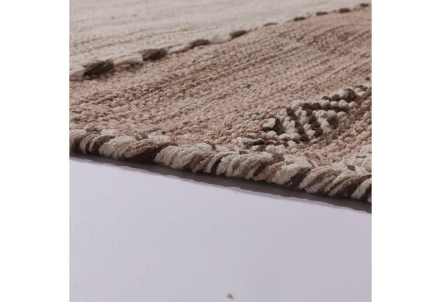Paco Home - Designer Teppich Webteppich Kelim Handgewebt 100% Baumwolle Modern Gemustert Beige 80x150 Cm