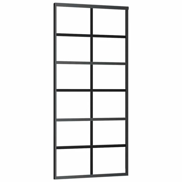 Schiebetür Esg-glas Und Aluminium 90x205 Cm Schwarz - Vidaxl