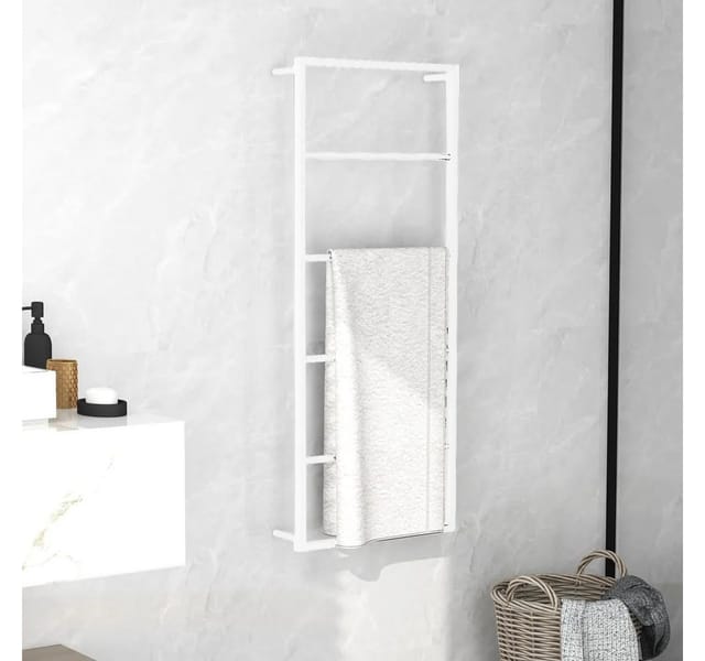 Vidaxl Handtuchständer Weiß 45x10x115 Cm Stahl