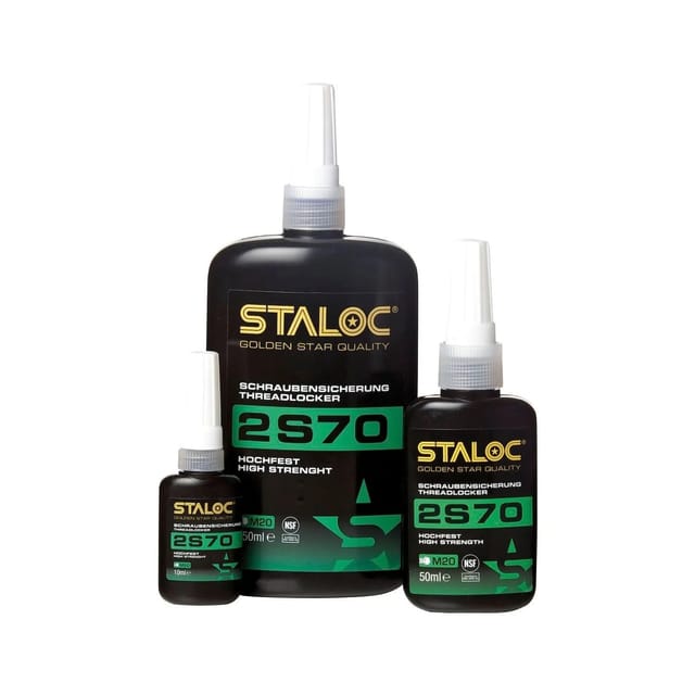 Staloc - 2s70 Schraubensicherung Hochfest Rot - Ideal Für Verbindungen Die Nicht Gelöst Werden Sollen, Bis M36, 250ml
