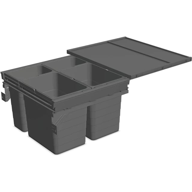 Mülltrennsystem Set Eins2fünf - Einbaumülleimer 4 Fächer Für Kb 600/nl 500, Grau - Ninka
