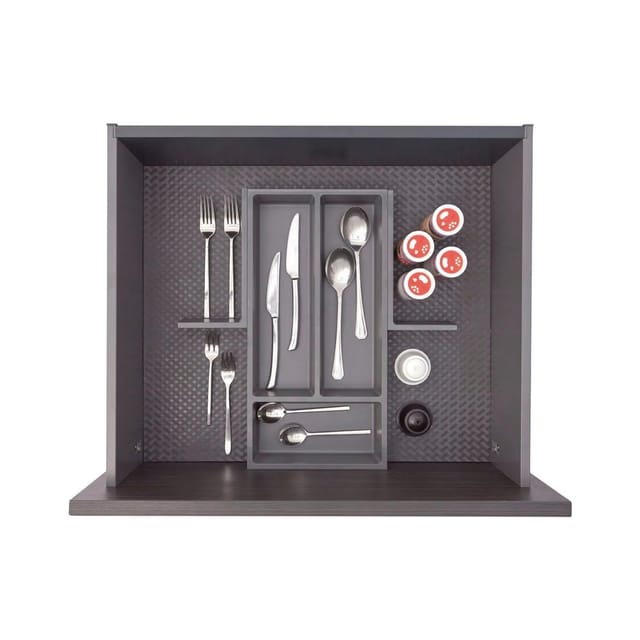 Ninka Besteckeinsatz Mit Trenner Basis-set 1.4 Tiefe 450/500mm, Dunkelgrau