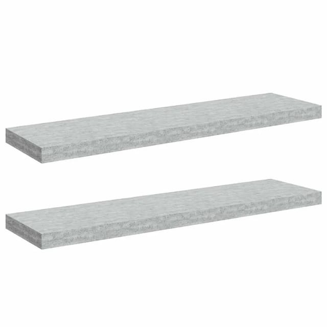 Schweberegale 2 Stk. Betongrau 90x23,5x3,8 Cm Mdf Vidaxl