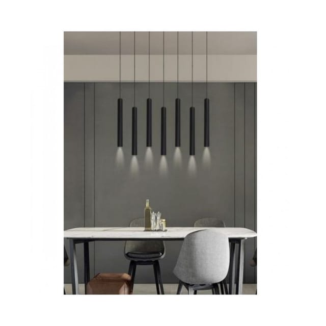 Trade Shop Traesio - Trade Shop - Design Sospensionen Modern Cilindro Soffitto Attacco Gu10 Ip20 A61 - Schwarz