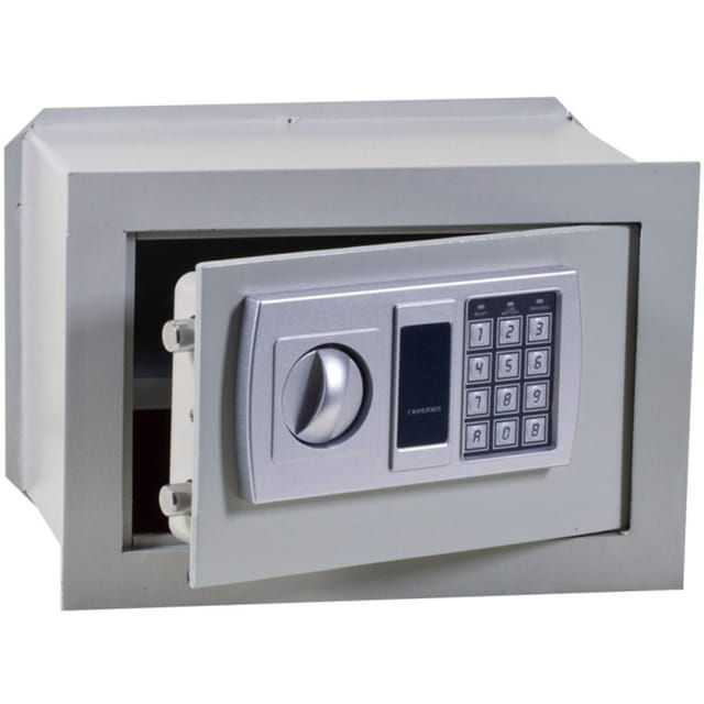 Trade Shop Traesio - Trade Shop - Elektronischer Digitaler Zahlen-wandtresor 31x20x20cm Sicherheit Dunkelgrau -