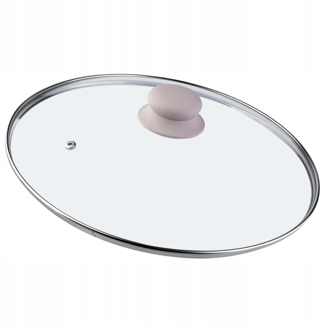 Glasdeckel Mit Griff Aus Silikon, Deckel Mit Dampfloch, 28 Cm, Beige - Kadax