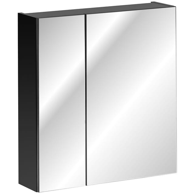 Lomadox - Spiegelschrank 60cm, Matt Schwarz Puebla-56-black