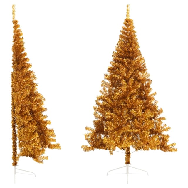 Künstlicher Halb-weihnachtsbaum Mit Ständer Gold 210 Cm Pet Vidaxl