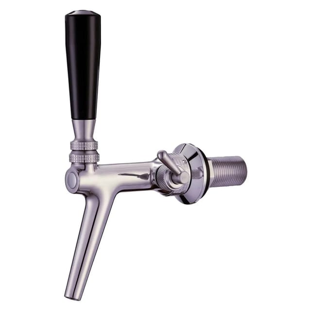 Zapfhahn, Kompensatorhahn, Bierzapfhahn, Schankhahn Aus Chromnickelstahl Mit Edelstahl Kompensator, Poliert, Gewindelänge: 70 Mm