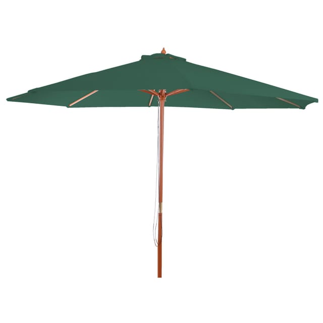 [neuwertig] Sonnenschirm Lissabon, Gartenschirm Marktschirm, Ø 3,5m Polyester/holz 7kg Grü