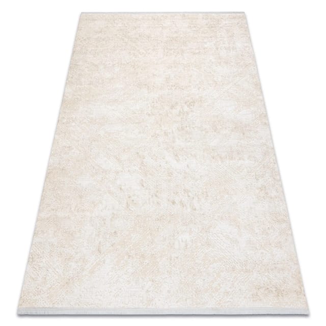 Moderner Teppich Duke 51541 Creme - Geometrisch, Strukturiert, Sehr Weich, Fransen Beige 200x290 Cm