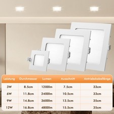 LED Einbauleuchte Panel Einbaustrahler Deckenleuchte Flach Rund/Eckig Spot 230V Bild 5