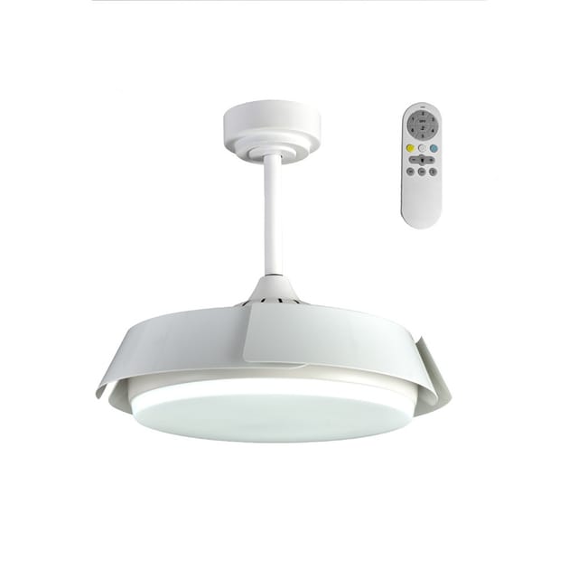 Weißer Led-deckenventilator 35 W 3200 Lm Cct