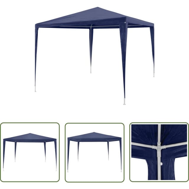 Maison Chic - The Living Store Partyzelt 3x3 M Blau - Gartenpavillon - Partyzelt - Sonnensegel - Außenbereich - Grillplatz