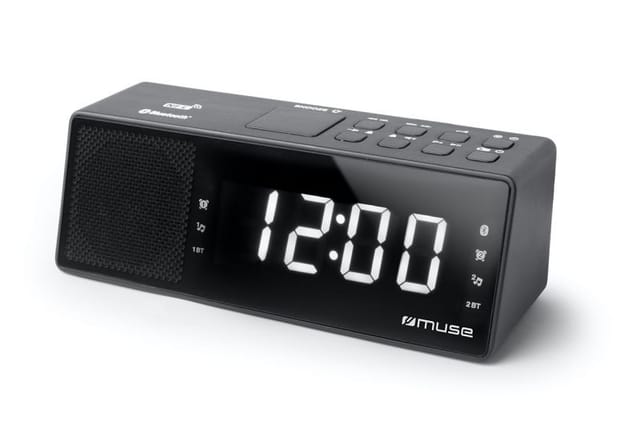 Schwarzer Doppelradiowecker - Muse - M172bt