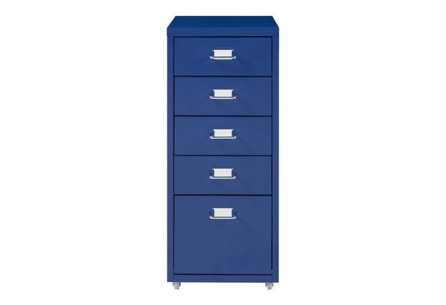 [en.casa] - Rollcontainer Kökar Mit 5 Schubladen 69x28x41 Cm Blau
