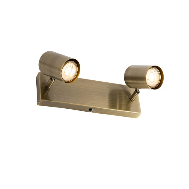 Qazqa - Moderne Deckenleuchte Bronze 2-flammig Verstellbar Rechteckig - Jeana