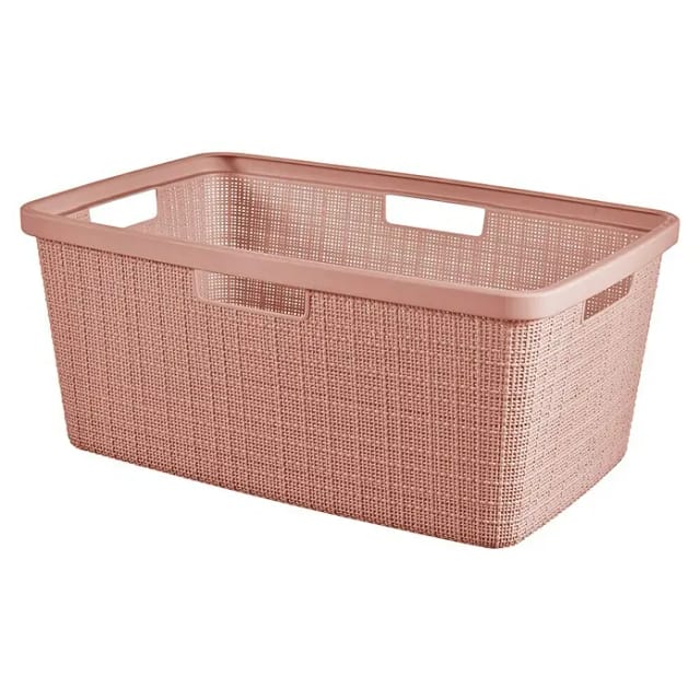 Curver Jute 46l Bügelkorb, Puderrosa