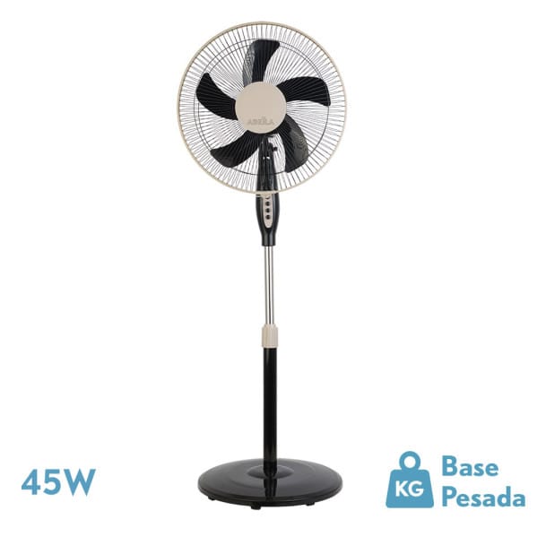 Standventilator Belmonte Schwarz/beige, 45 W, 3 Geschwindigkeiten, Oszillierend