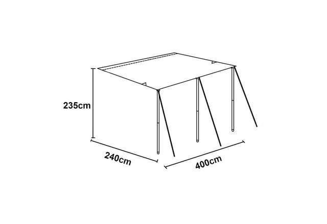 Wohnwagen-vordach Beuningen 400x240x235 Cm Grau [pro.tec]